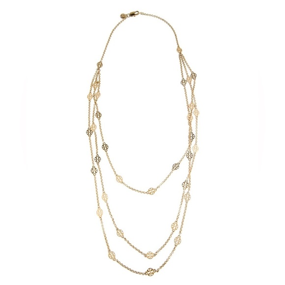 SOLD - Tory Burch Gold Layered Necklace with Dainty Design - Picture 2 of 4